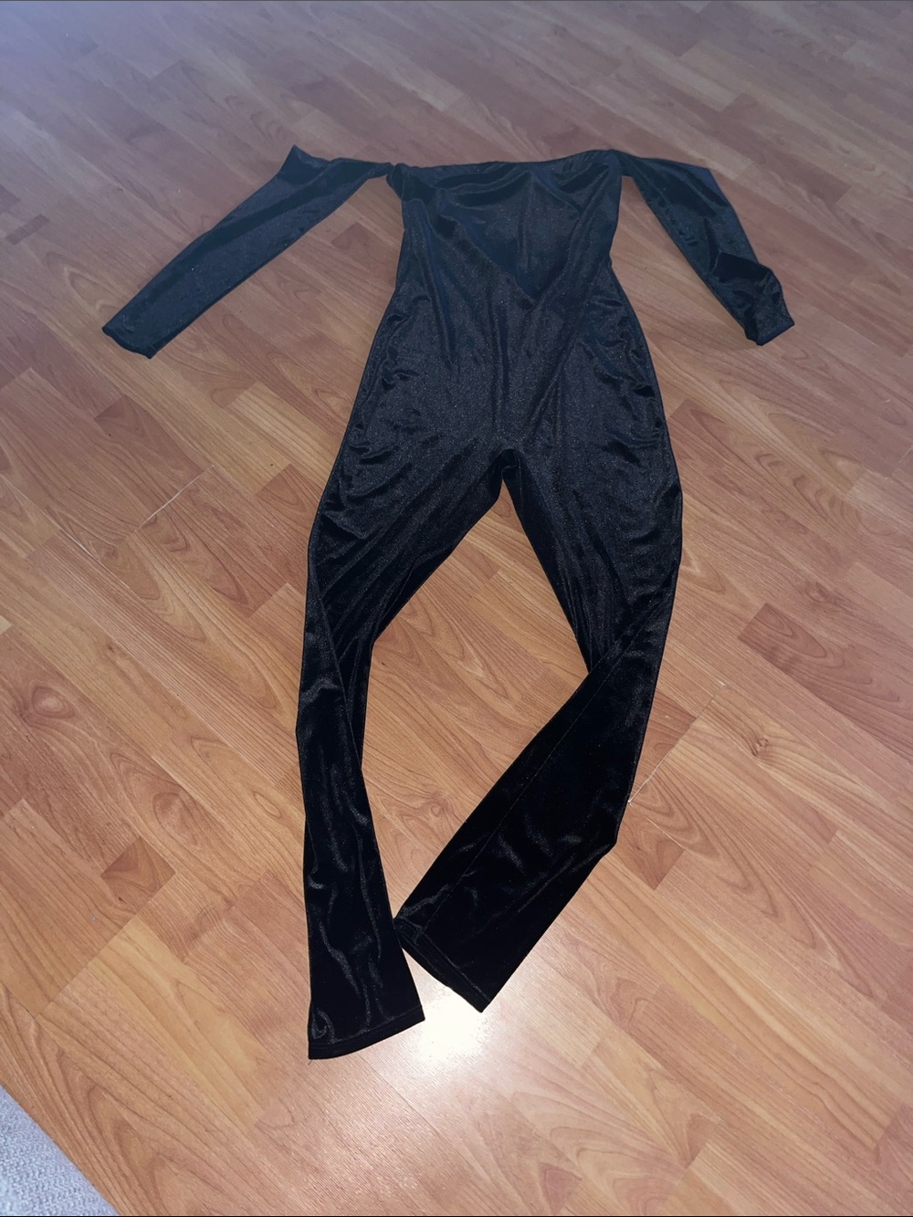 Fashion Nova Women Velvet Off Shoulder Jumpsuit